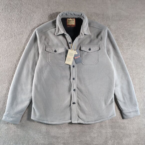 Hawke & Co Outfitters Mens XL Sherpa Fleece Lined Shacket Gray Workwear Winter - Picture 1 of 10